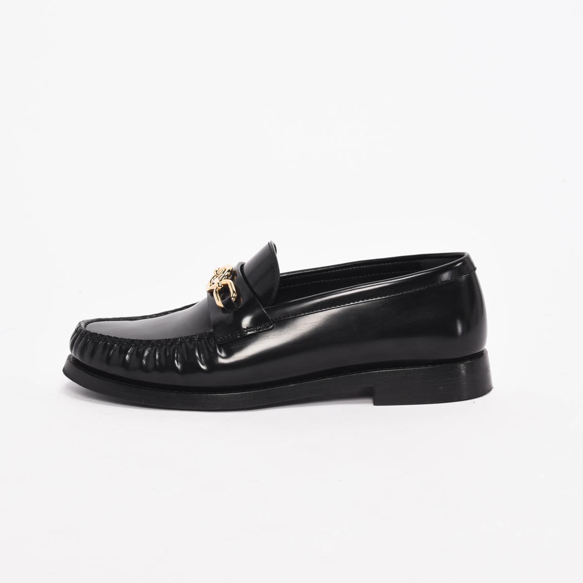 Louis Vuitton Black Hi-Shine Chess Loafers 36