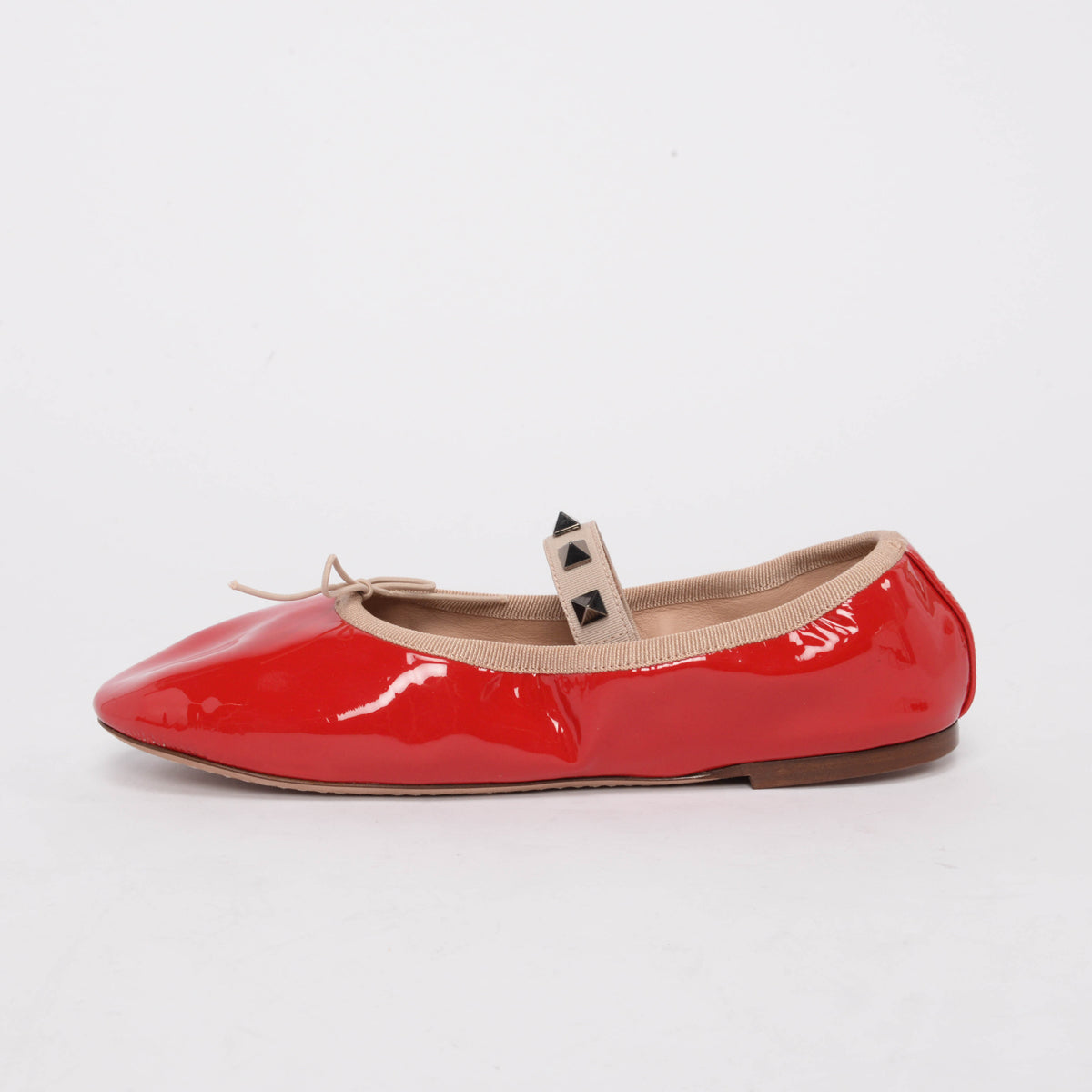 Valentino Red Patent Rockstud Ballerina Flats 36