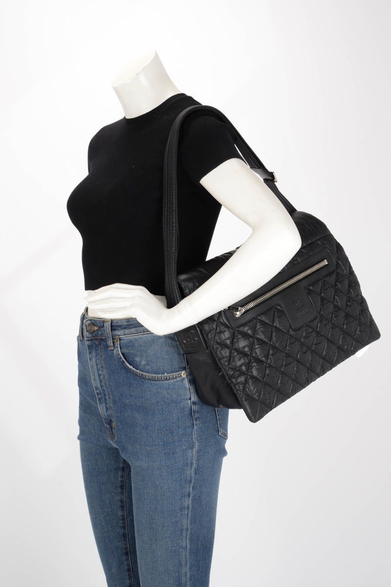 Chanel Black Quilted Nylon Coco Cocoon Messenger Bag