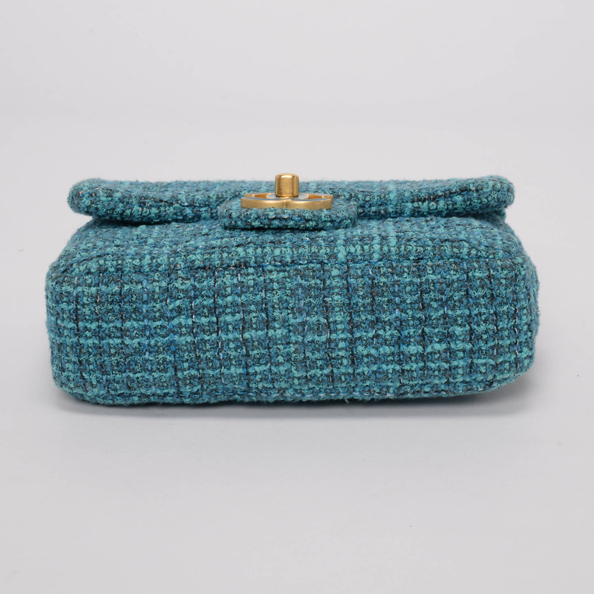 Chanel Teal Tweed CC Tassel Mini Bag