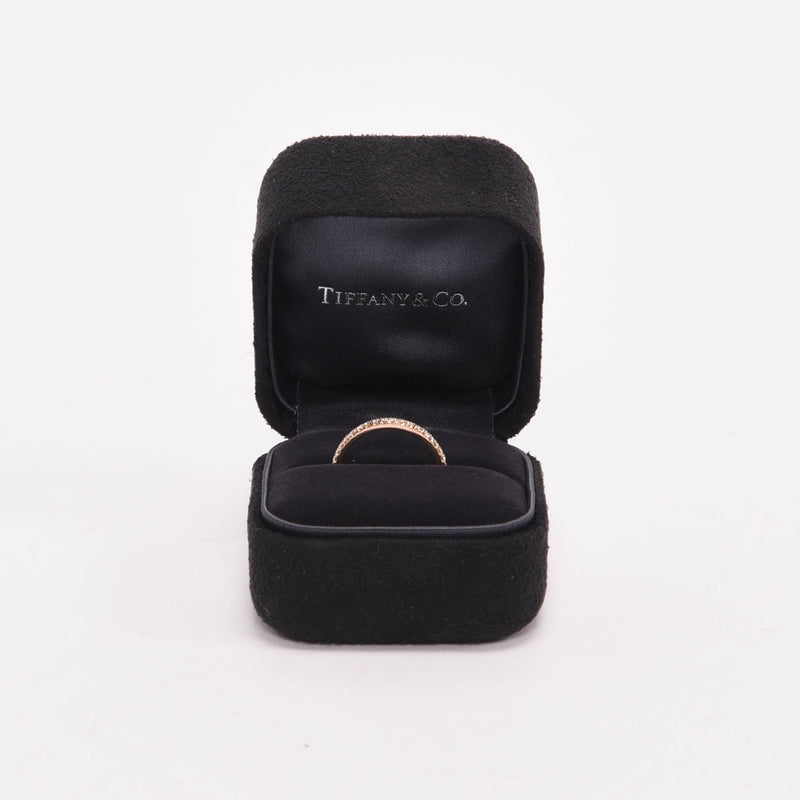 Tiffany & Co 18k Rose Gold Soleste Half Diamond Eternity Ring - Blue Spinach