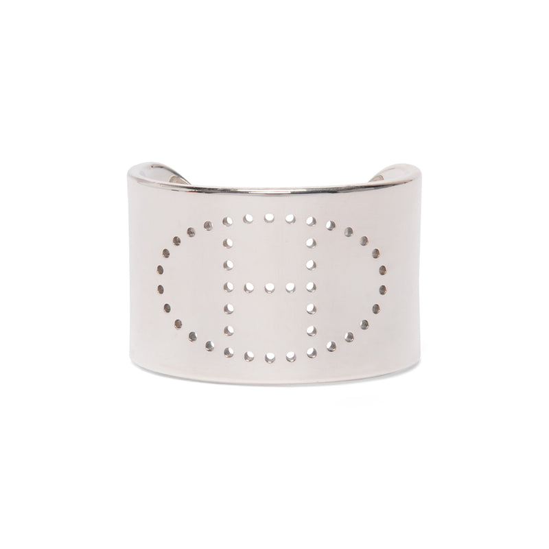 Hermes Sterling Silver Wide Eclipse Cuff - Blue Spinach
