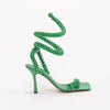 Bottega Veneta Grass Green Wire Stretch Sandals 39 - Blue Spinach