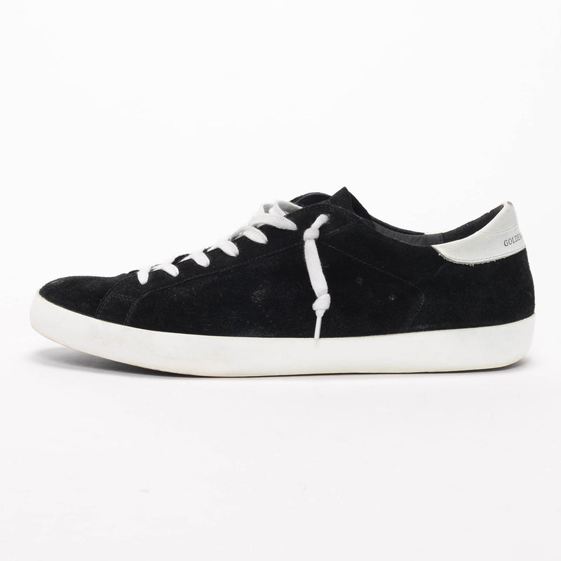 Golden Goose Black Oiled Suede Leather Superstar Sneakers 47 - Blue Spinach