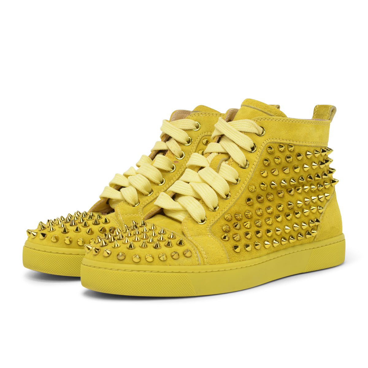 Christian Louboutin Multicolor Suede Louis Spikes High-Top