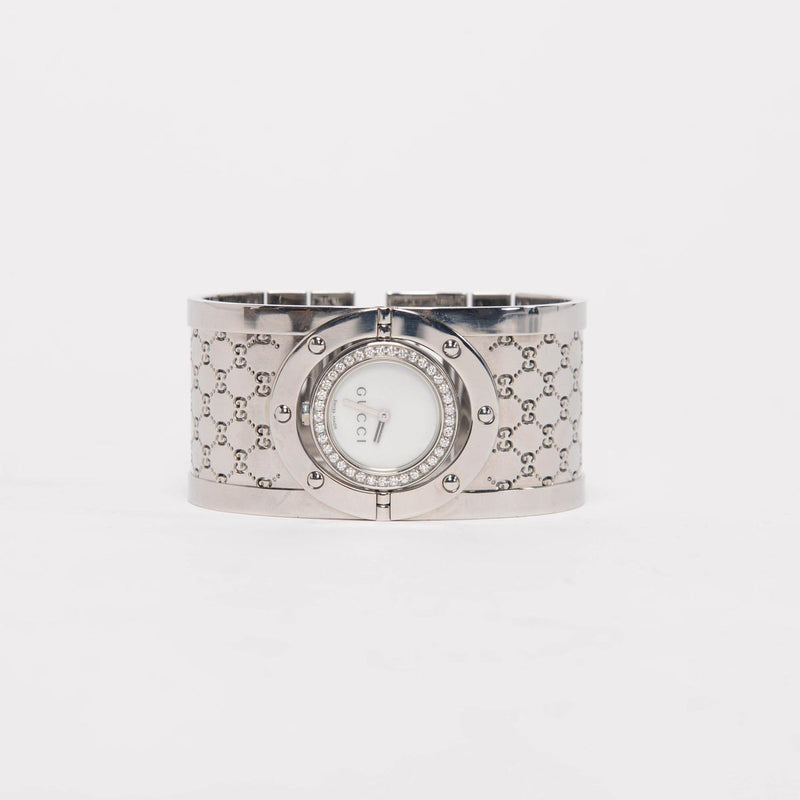 Gucci Stainless Steel & Diamond Twirl Bangle Watch - Blue Spinach