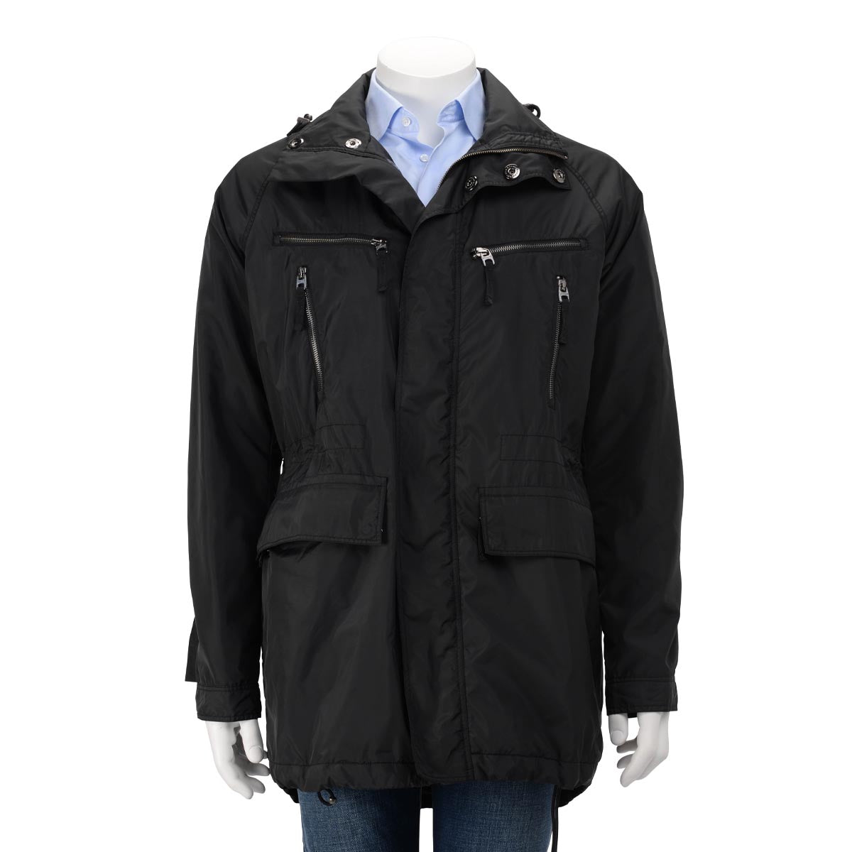 Burberry Black Quilted Lining Coat M - Blue Spina