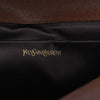 Yves Saint Laurent Brown Textured Leather Ligne Y Clutch - Blue Spinach