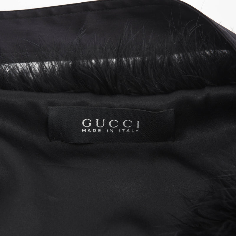 Gucci Black Marabou Bolero Jacket IT 40 - Blue Spinach