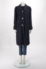 Giorgio Armani Navy Bonded Wool Top Stitched Coat IT 40 - Blue Spinach