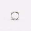 Hermes Etoupe Palladium Plated Olympe GM Ring - Blue Spinach