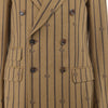 Gucci Brown Pinstriped GG Double Breasted Blazer IT 46 - Blue Spinach