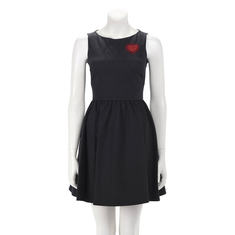 Dior Black Cotton Twill Heart Dress FR 34