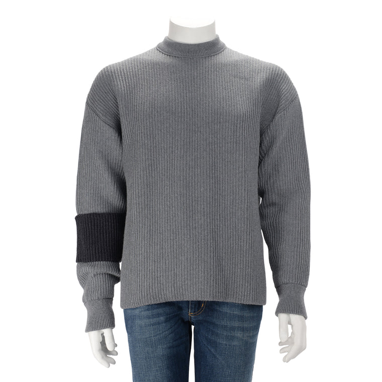 Louis Vuitton Charcoal Wool Earth Logo Sweater S