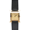 Hermes Black Epsom Gold Plated Heure H Medium Model Watch - Blue Spinach