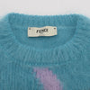 Fendi Multi Colour Mohair Geometric Sweater IT 42 - Blue Spinach