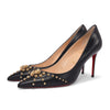 Christian Louboutin Black Studded Door Knock Pumps 39.5 - Blue Spinach