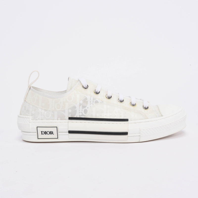 Dior White Oblique Canvas B23 Low Top Sneakers 41 - Blue Spinach