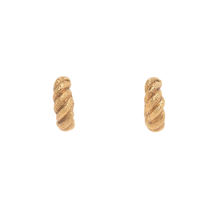 Chanel Vintage Gold Twisted Hoop Clip-On Earrings