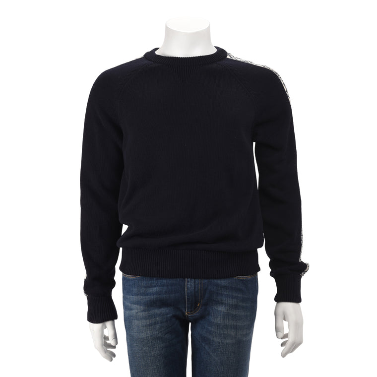 Dior Navy Cotton Oblique Detail Sweater S