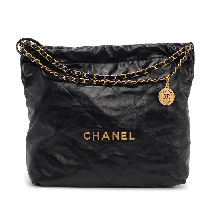 Chanel Black Quilted Calfskin Medium 22 Bag