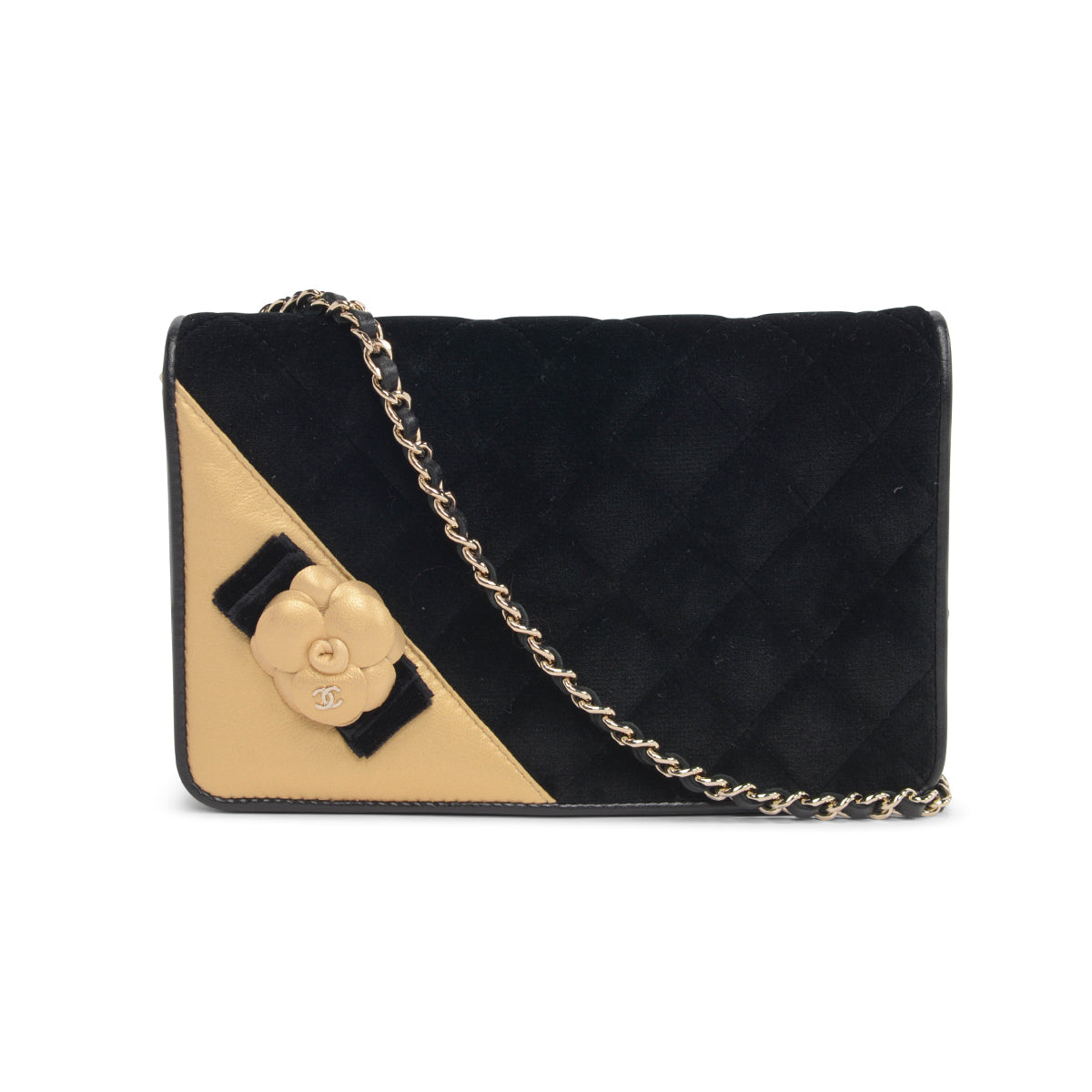 Chanel Velvet Classic Wallet On Chain  Black Crossbody Bags Handbags   CHA872929  The RealReal