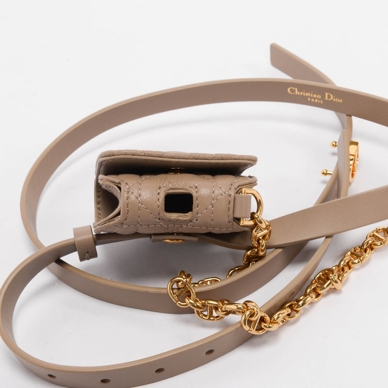 Dior Taupe Caro Belt with Pods Pouch - Blue Spinach
