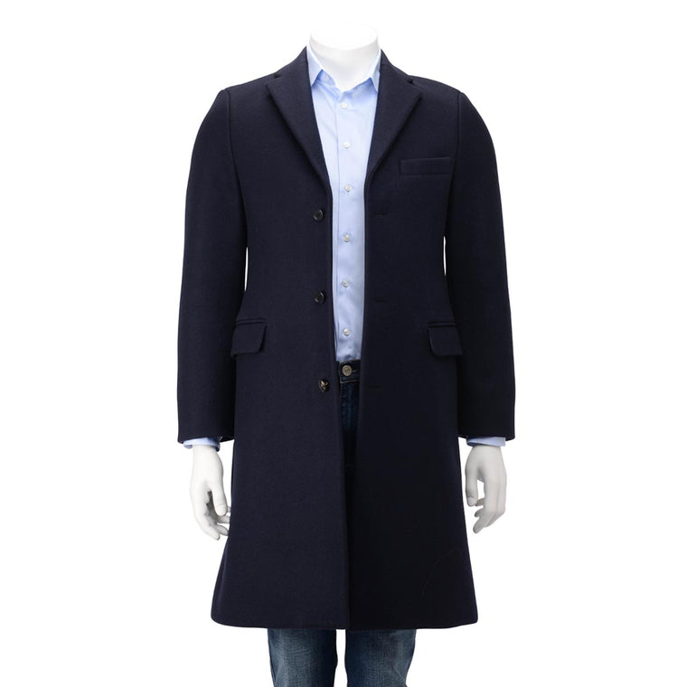 Acne Studios Navy Wool Melton Garret Coat 48