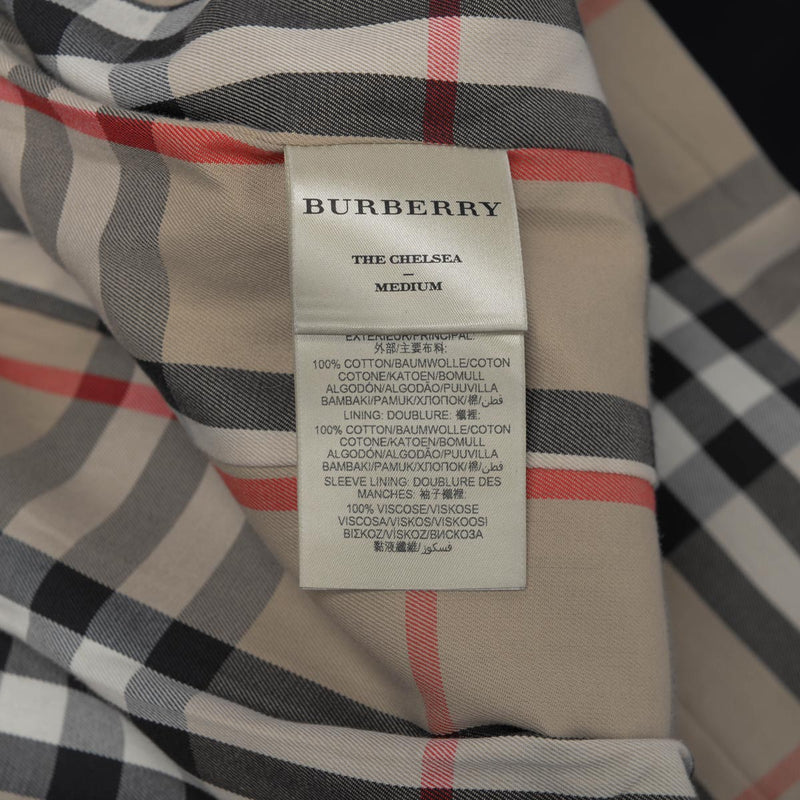 Burberry Dark Navy Cotton Chelsea Trench Coat UK 2 - Blue Spinach