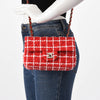 Chanel Red Check Tweed Mini Rectangular Flap Bag - Blue Spinach