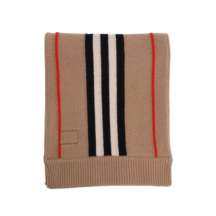 Burberry Beige Cashmere Blend Check Scarf