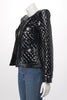 Balmain Black Patent Quilted Jacket FR 38 - Blue Spinach