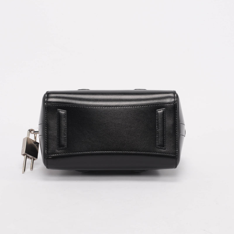 Givenchy Black Shiny Lord Mini Antigona Lock Bag - Blue Spinach