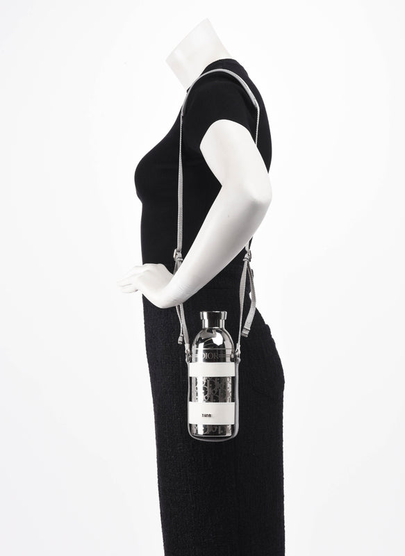 Dior Silver Oblique Water Bottle with Strap - Blue Spinach