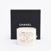 Chanel Cream & Gold Resin CC Cuff - Blue Spinach