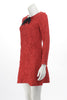 Saint Laurent Red Lace Sequin Bow Dress FR 36 - Blue Spinach