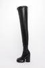 Burberry Black Stretch Lambskin Thames Sock Boots 40 - Blue Spinach
