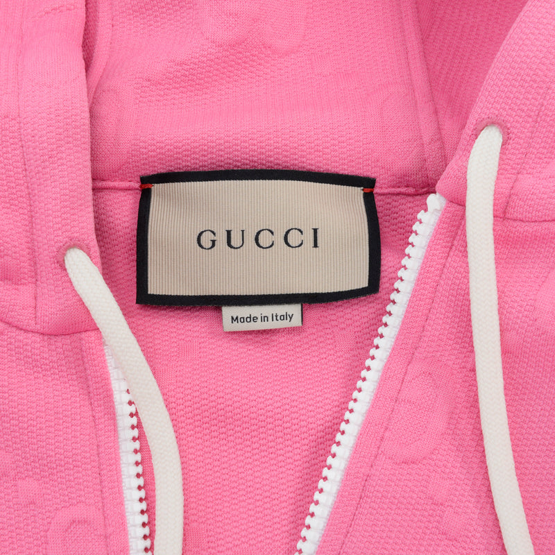Gucci Pink Jersey GG Jacquard Zip Jacket M - Blue Spinach
