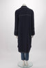Giorgio Armani Navy Bonded Wool Top Stitched Coat IT 40 - Blue Spinach