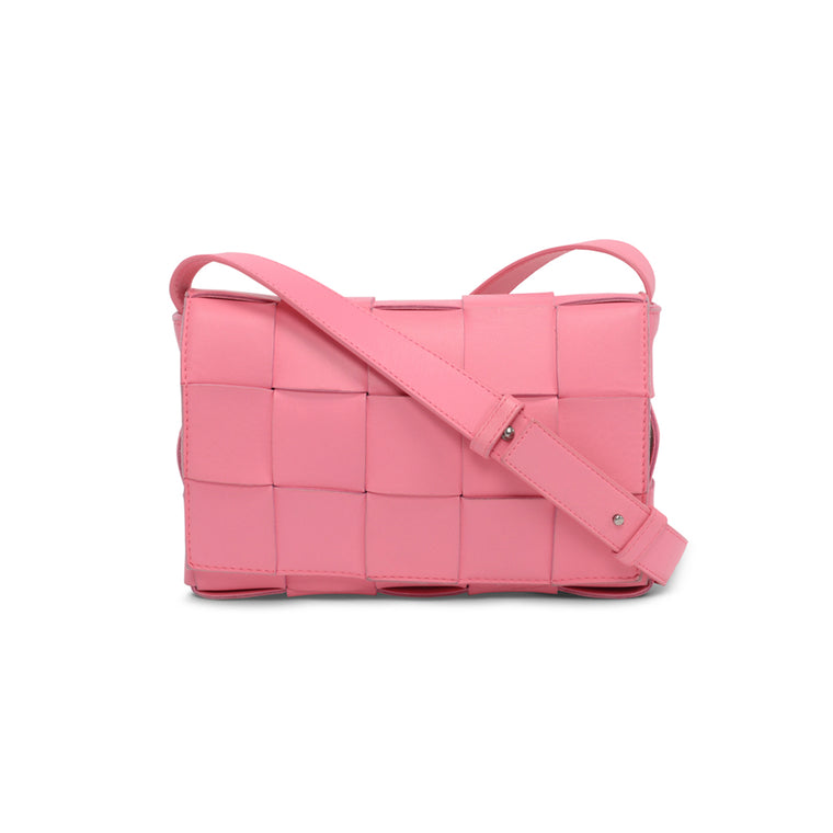 Bottega Veneta Pink Lambskin Cassette Shoulder Bag