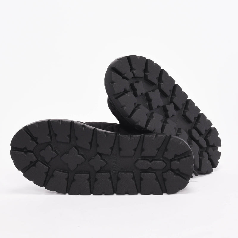 Prada Black Re-Nylon Quilted Sandals 38.5 - Blue Spinach