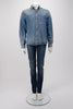 Balenciaga Denim Rose Embroidered Shirt 42 - Blue Spinach