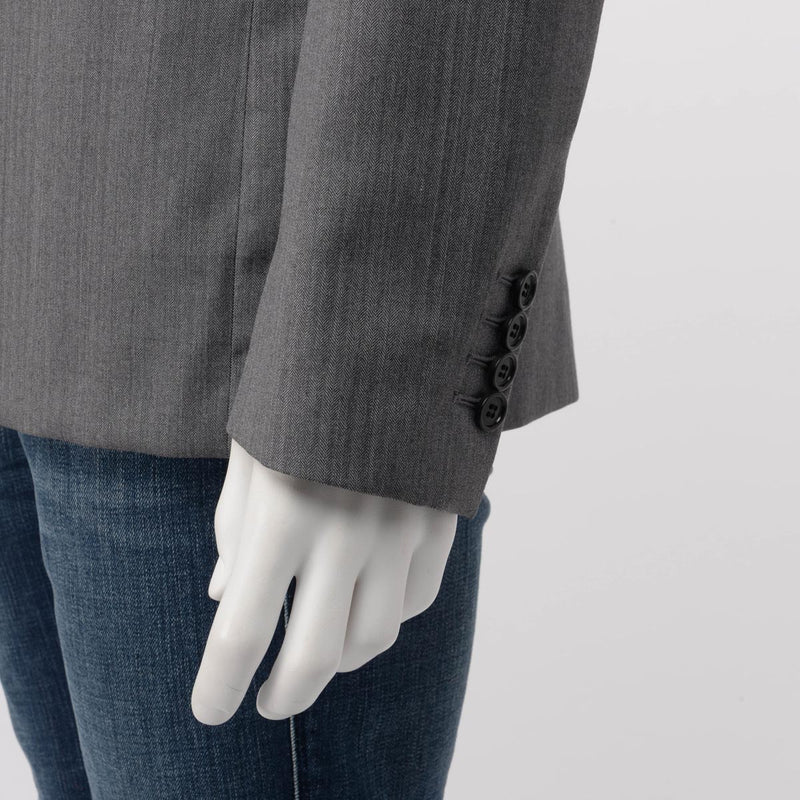 Dior Grey Herringbone Stitched Pocket Jacket 48 - Blue Spinach