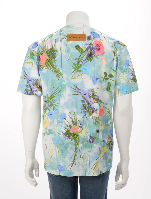 LOUIS VUITTON Printed and Embroidered Flower T-shirt Size M