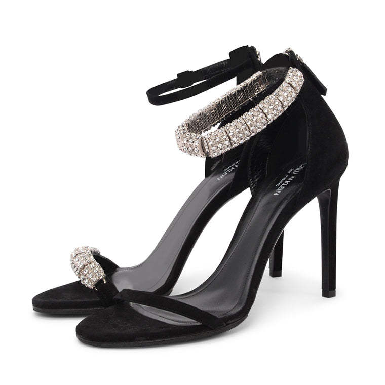 Calvin Klein 205W39NYC Black Suede Camelle Sandals 39.5