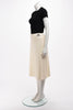 Gucci Cream & Black Wool Logo Embroidered Skirt M - Blue Spinach