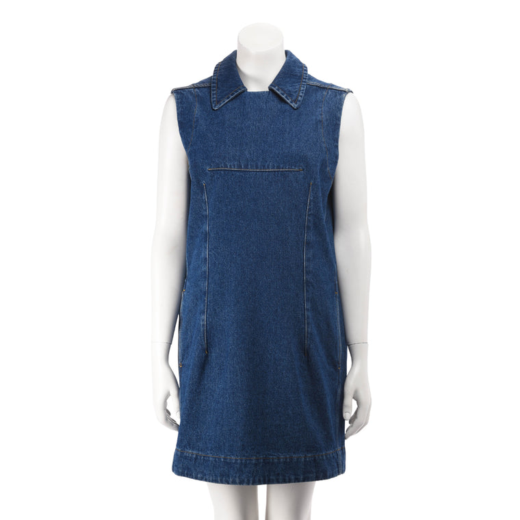Balenciaga Blue Denim Sleeveless Dress FR 40