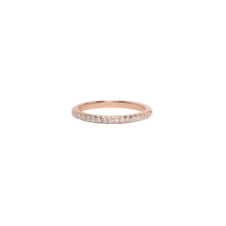 Tiffany & Co 18k Rose Gold Soleste Half Diamond Eternity Ring