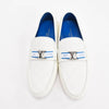 Louis Vuitton White Damier Infini Hockenheim Loafers UK 7.5 - Blue Spinach