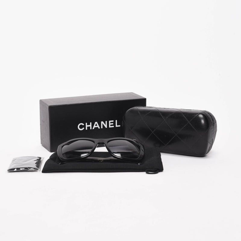 Chanel Black Lace Detail Sunglasses - Blue Spinach